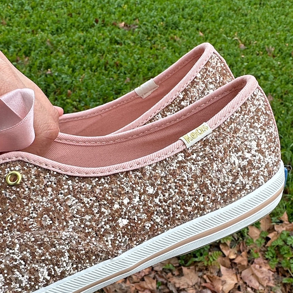 Sparkling Glitter Sneakers with Satin Laces - Picture 3 of 8